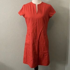 EMERSON FRY Rust Red Notch collar Shift dress 8